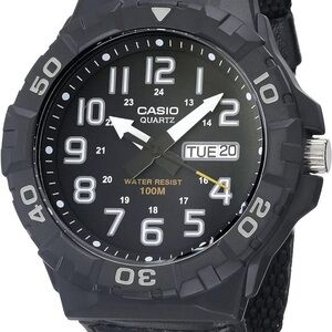 Casio Black Analog Watch with White Accents